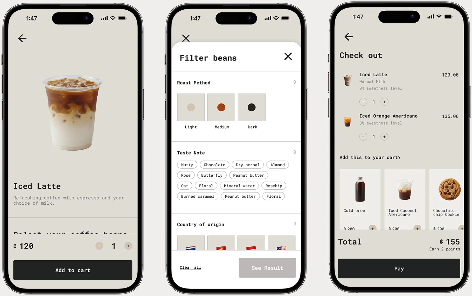 App screens